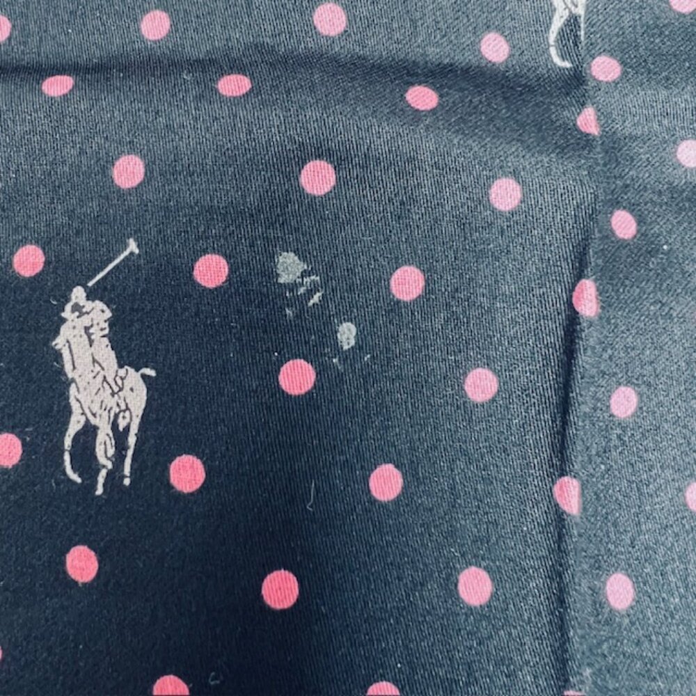 New HandTowel & MiniScarf Polo R. Laurent & Aquascutum London Black pink dot (91 - Picture 8 of 11